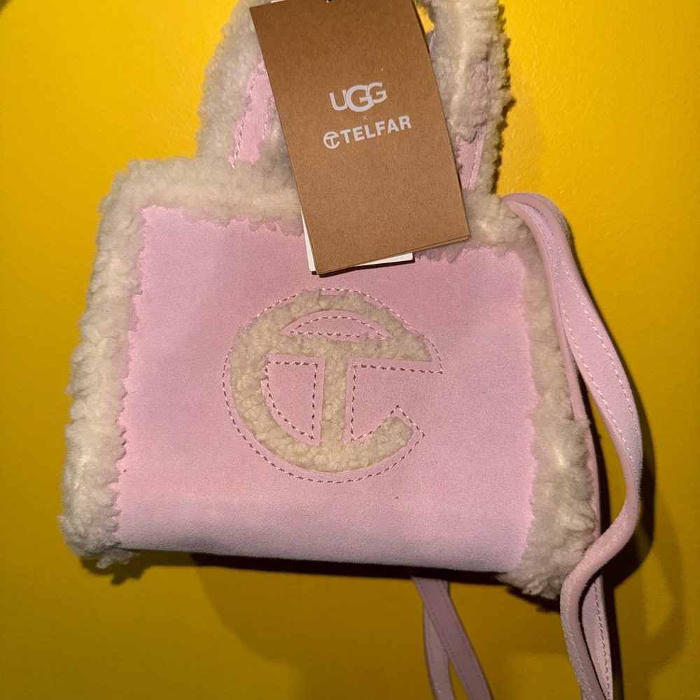Telfar x UGG Pink Shearling Trim Mini Tote